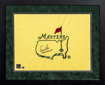 Arnold Palmer Signed & Inscribed Masters Flag in 19x23 Framed Display (Fanatics) 